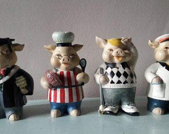 Collection of Four Vintage Pigs