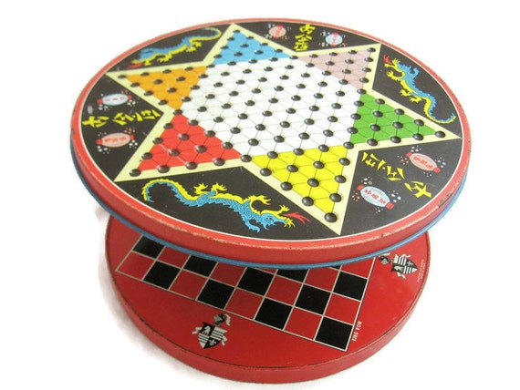 vintage chinese checkers game table