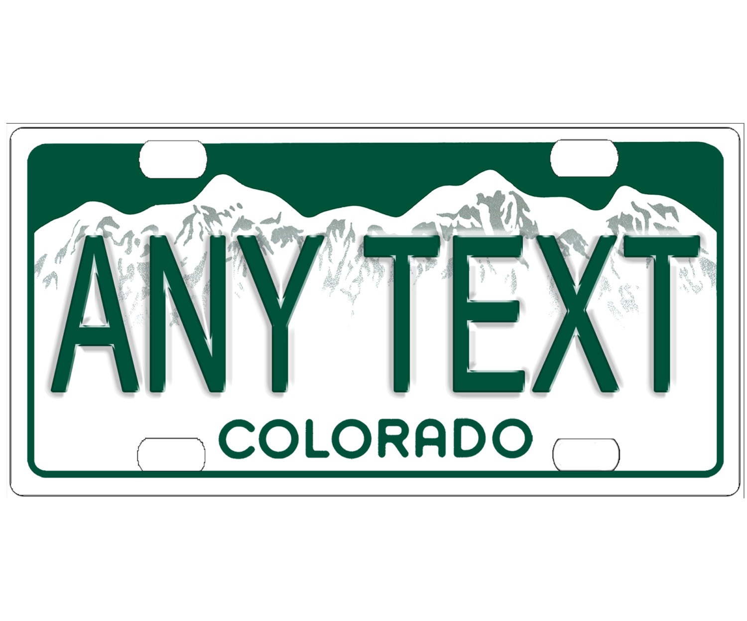 Custom Personalized State License Plate Colorado Add Any