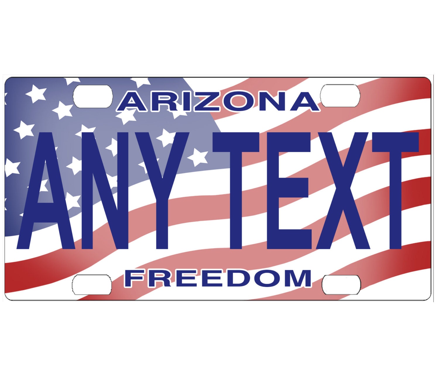 Custom Personalized State License Plate Arizona Freedom