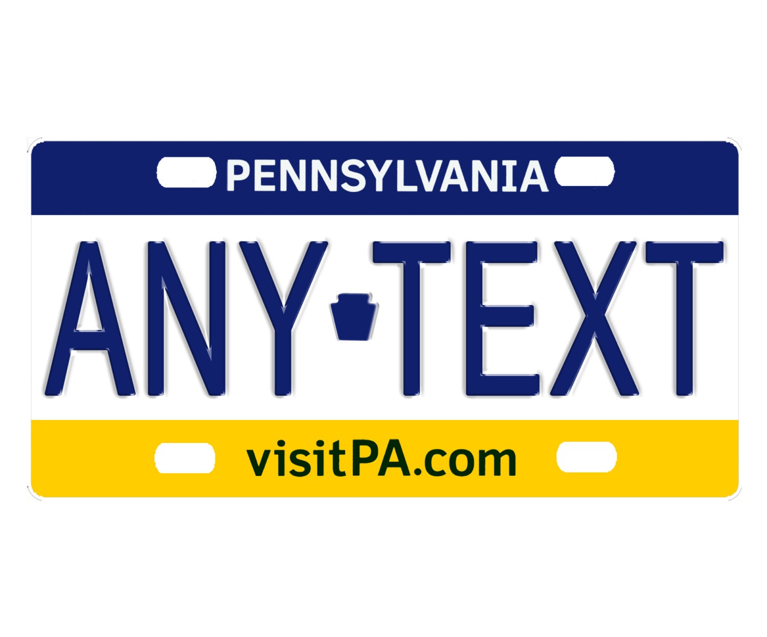 Custom personalized state license plate Pennsylvania Add