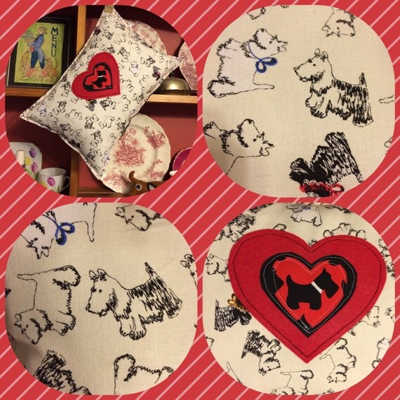 Scottie Dog Cushion Dog Lovers Gift Shabby Chic Cushion
