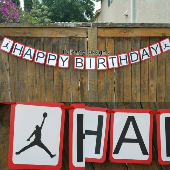 MICHAEL JORDAN BIRTHDAY Banner any phrase Basketball Shoes