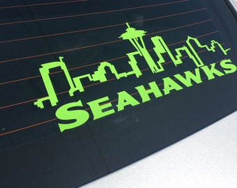 Seattle Skyline Decal ~ Car Vinyl decal iPad Decal ~ Seattle Seahawks Skyline Decal