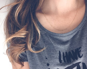 Gold Chain Necklace | Dainty necklace, Minimalist jewelry, Delicate necklace, Thin gold necklace, Beaded necklace