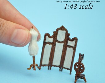 Miroir De Cheminée Miniature 1/48 (quarter Scale) En Chêne - Pour Maison De Poupée, Fait Main, Qualité