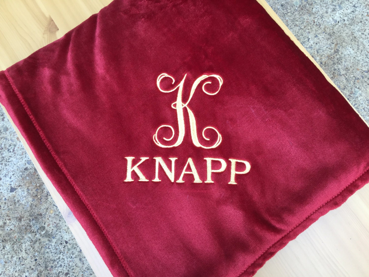 Personalized Embroidered Plush Throw Blanket