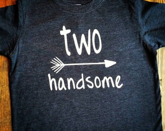 Boys 2nd Birthday Shirt - 2nd Birthday Shirt - Two Handsome Shirt - 2nd Birthday Boy - 2 Year Old Birthday - Two Year Old Birthday Shirt