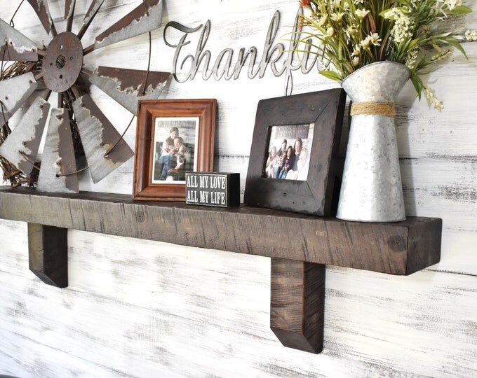 Mantel Shelf, Corbel Shelf, Fireplace Mantel, Large Wooden Mantel, Solid Wood Beam, Rustic Wall Shelves, Floating Wall Shelves,