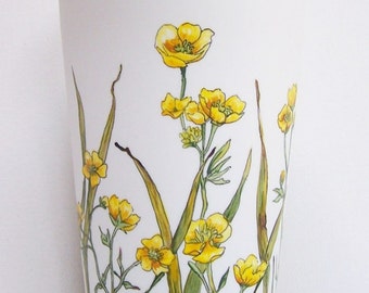 Double-walled Ceramic Travel Mug with Buttercup