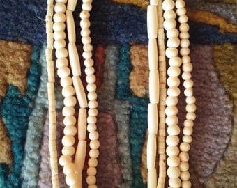 SALE Ivory Colored Bead~Bone~Shell Necklace