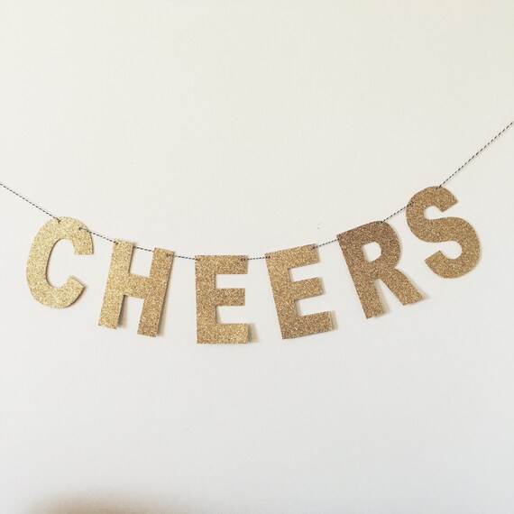 CHEERS banner / party banner / glitter banner / by MissMollieShop