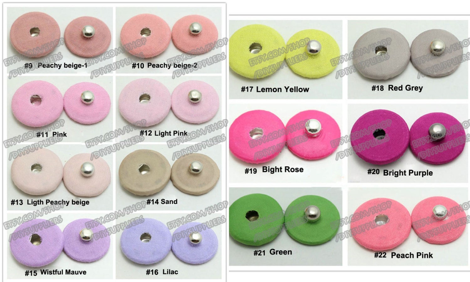 10sets Solid fabric covered snap Fasteners Invisible Poppers