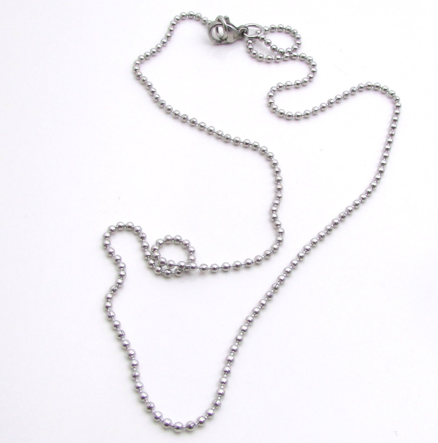 Stainless Steel Ballchain Necklace with Lobster Clasp