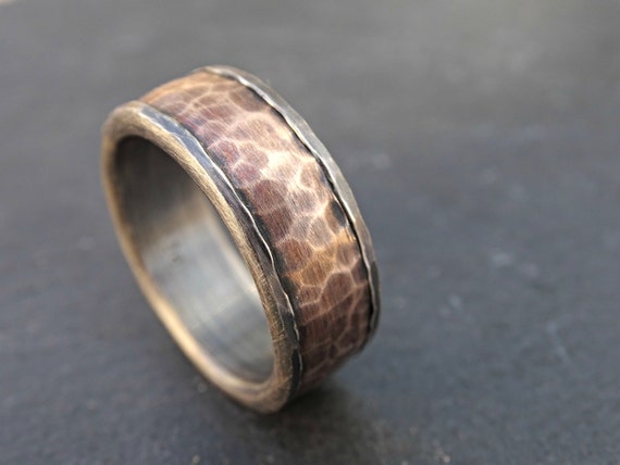 mens wedding band bronze wedding ring mens ring by CrazyAssJD