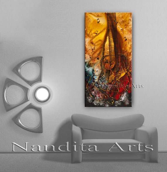 MUSIC ART When Music Shines GUITAR Art Original