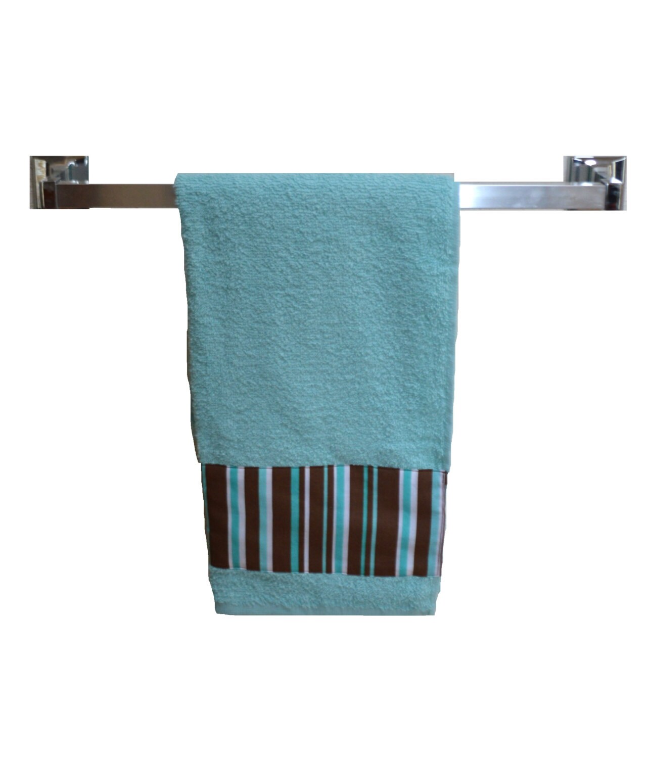 Aqua Hand Towel Bath Towel 16 x 26 Lace Towel by