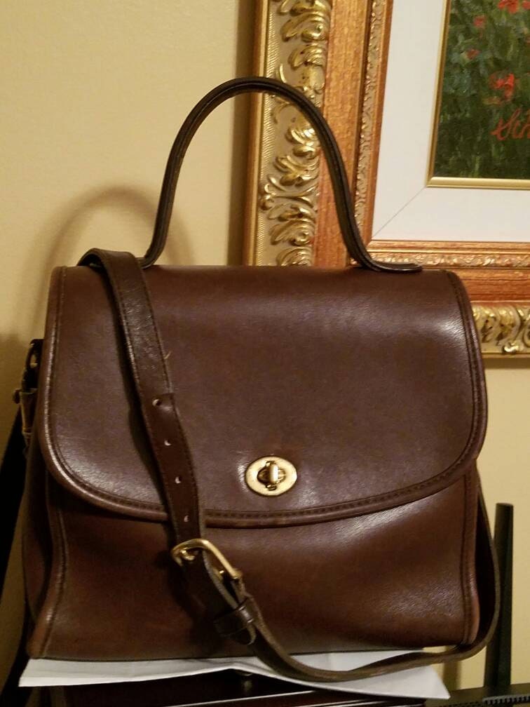 Vintage Coach bag 9977 Manor top handle brown leather
