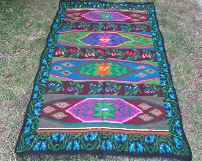 Bessarabian Kilim. Vintage Moldovan Kilim,Floor Rugs Handmade 55 years old, handmade. Eco-Friendly. Carpets. Len