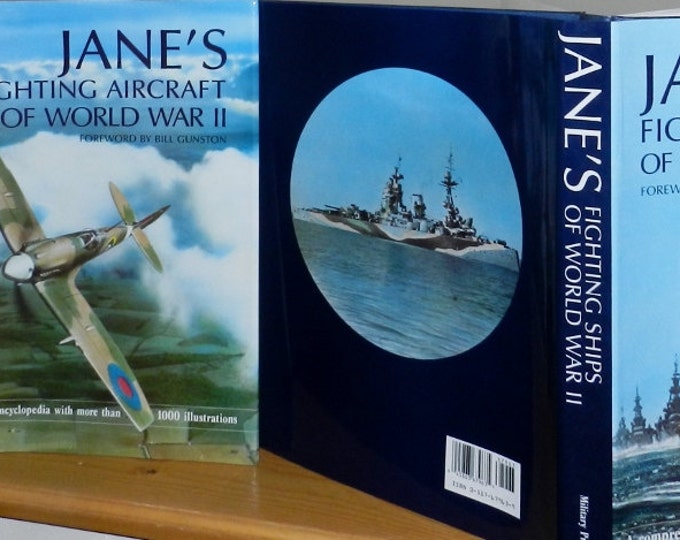 Boxette Set of 2 Jane's fighting aircraft of World War II & Jane's Fighting Ships of World War II – Hardcover 1989