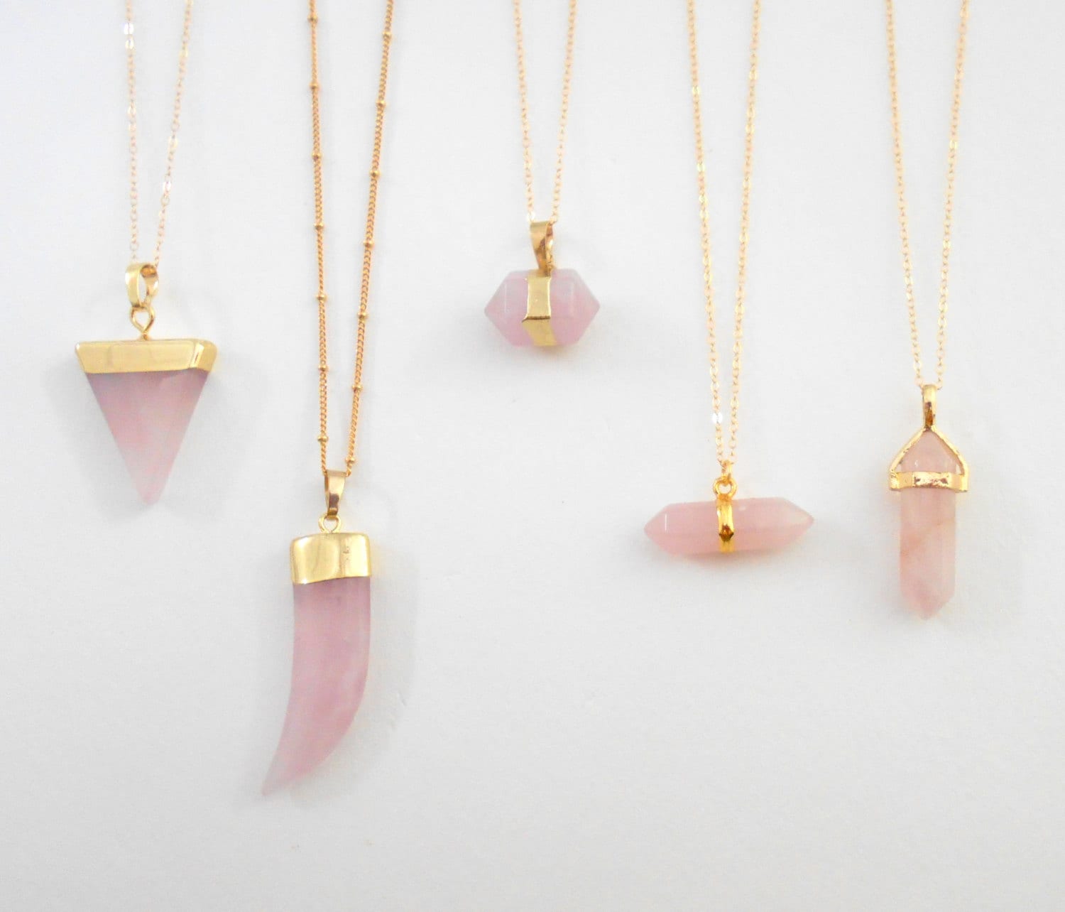 Rose Quartz Necklace Raw Quartz Necklace Healing Stone