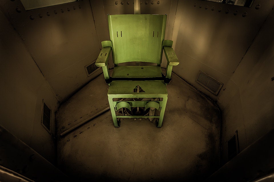 Gas Chamber Green Chair Vintage Prison Gas Chamber in Canon