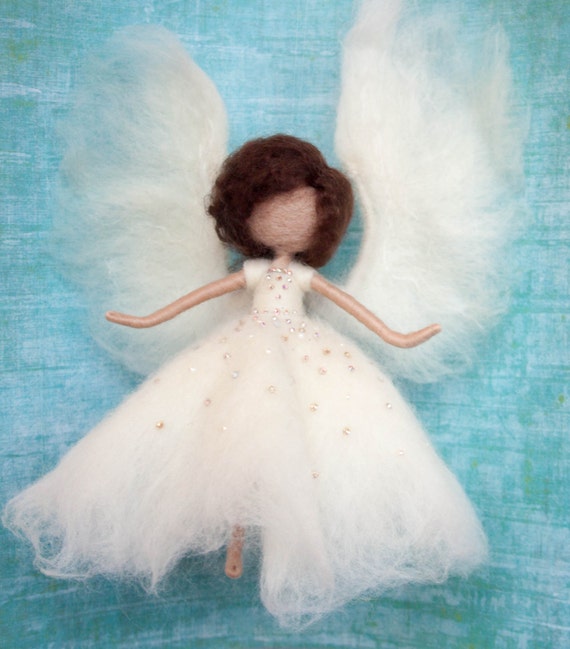 Needle felted angel fairy decoration READY TO SHIP