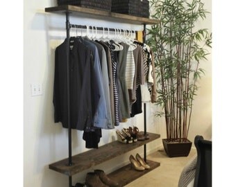 IRD - Triple Shelf Clothing Rack - Industrial Furniture - Pipe Garment Rack - Clothes Rack - Retail Display