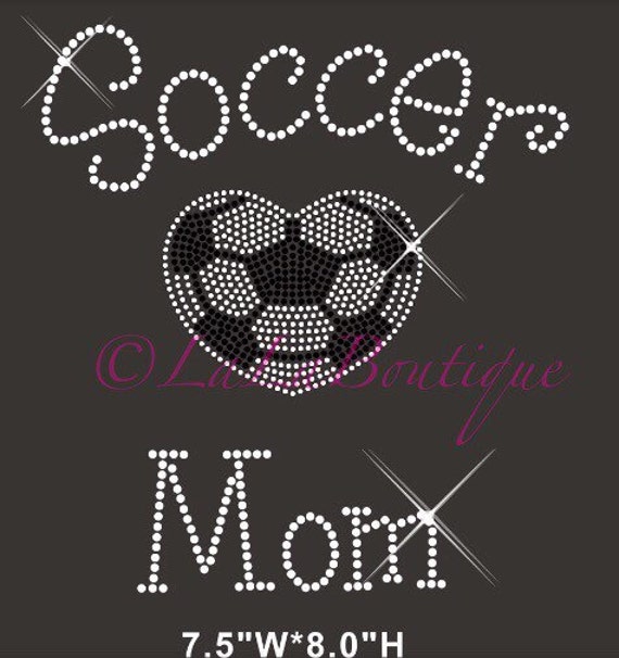 Soccer MOM iron on hot fix rhinestone heat by LaLaBoutiqueBling