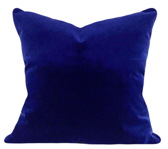 Royal Blue Velvet Decorative Pillow Cover by PillowTimeGirls