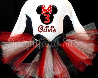 Minnie Mouse Birthday Tutu, Minnie Mouse Tutu, Birthday Tutu, Girls Tutu, Minnie Mouse, Disney Birthday Tutu, Tutu Outfit