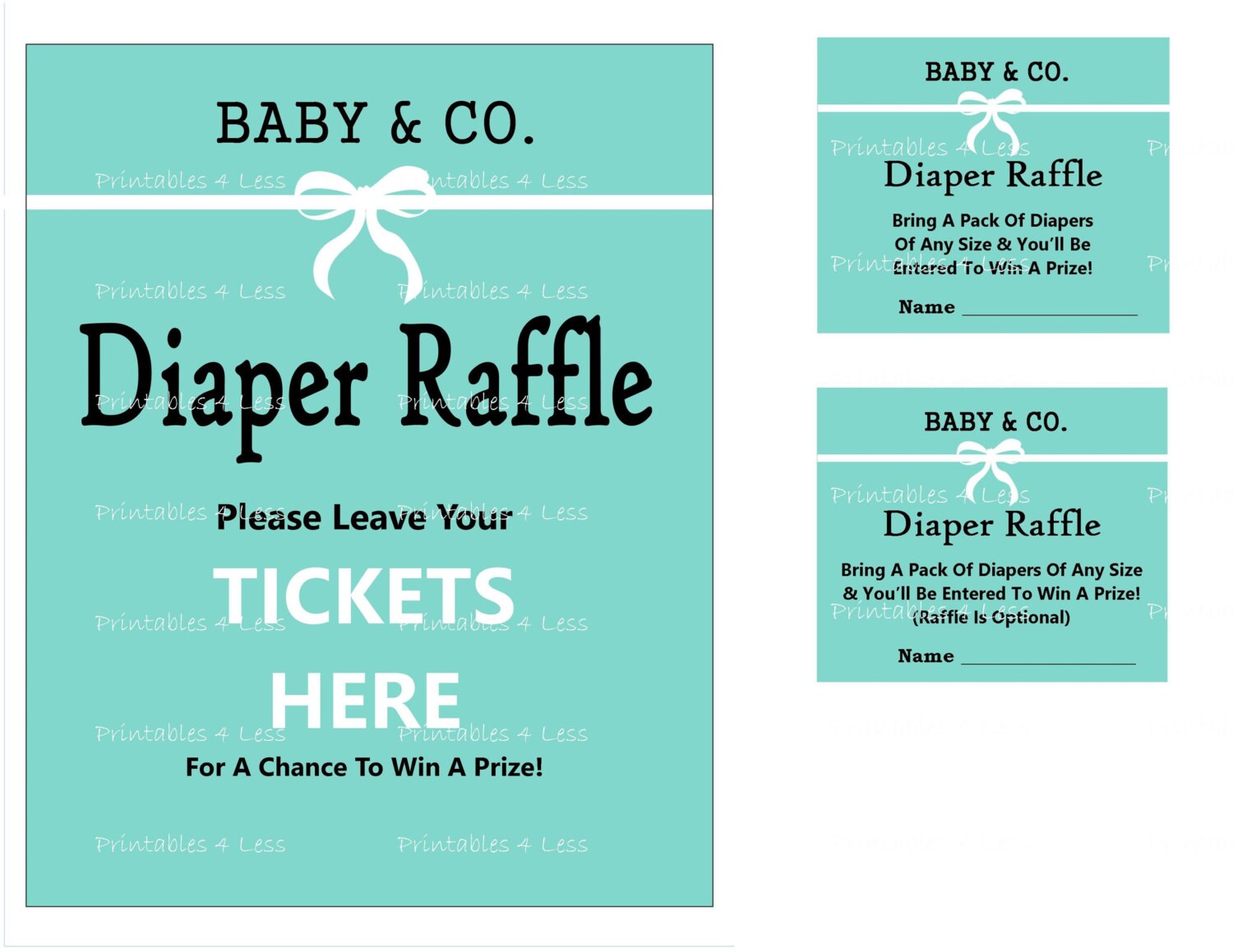 Aqua Diaper Raffle Turquoise Diaper Raffle Aqua Baby & Co