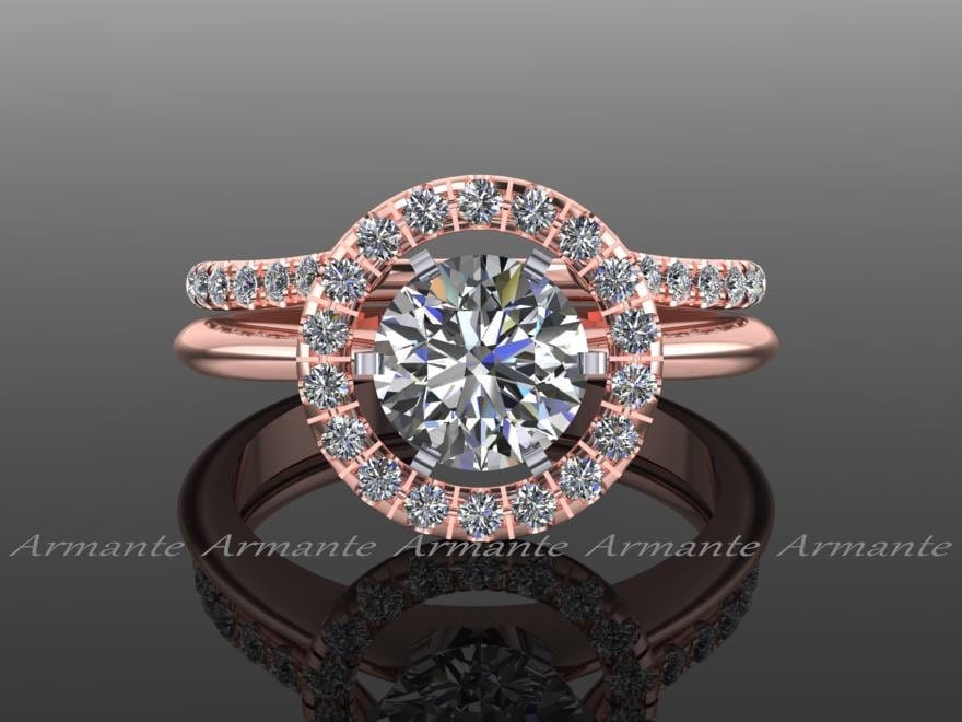 diamond ring enhancer halo ring guard solitaire ring enhancer natural diamonds 14k rose gold - Wedding Ring Enhancer diamond ring enhancer halo ring guard solitaire ring enhancer natural diamonds 14k rose gold - Wedding Ring Enhancer