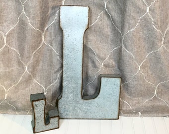 Large Metal Letters/Farmhouse Letters/Galvanized Letter/Industrial/Wedding Decor/ Mantle/ Initial/L/Wall Letter/ Letters/ Prop/ Nursery Wall