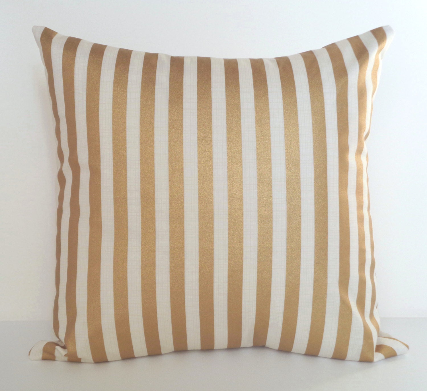 Pillow Cover Gold Cream and Gold Pillow Striped Pillow