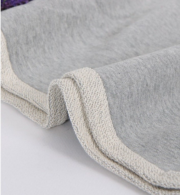 French Heavy Terry Knit Fabric Heather Gray By The Yard