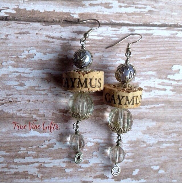 Caymus Wine Cork Earrings by TrueVineGifts on Etsy