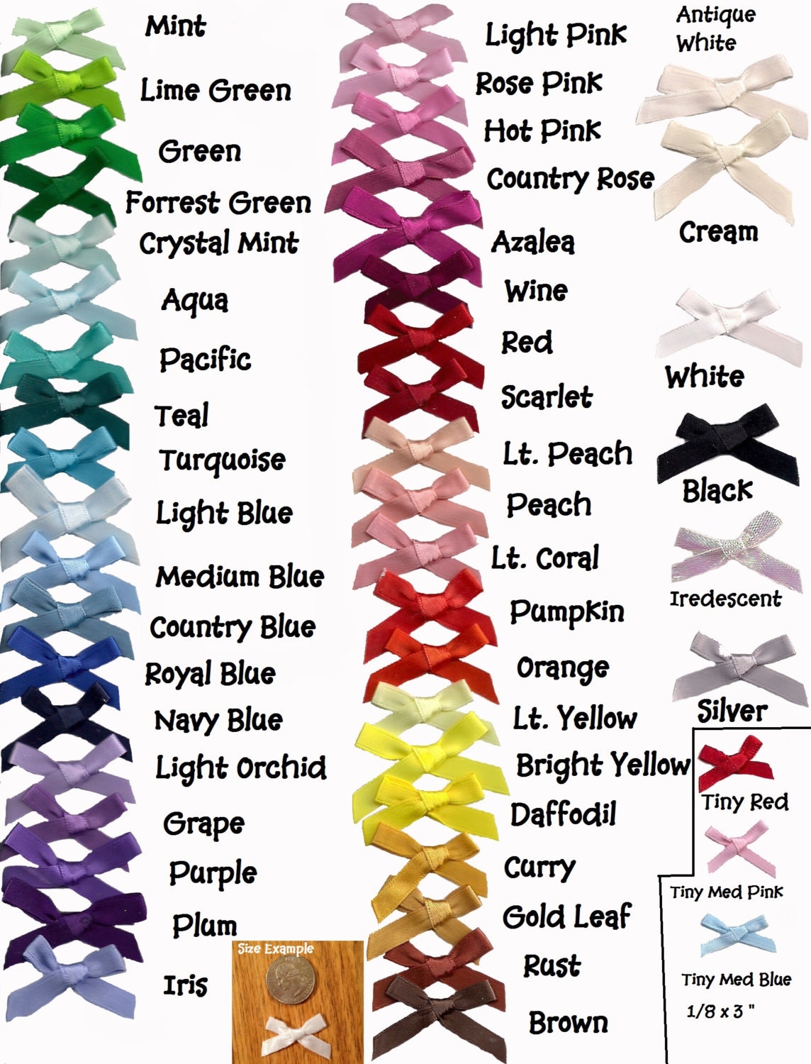 100 Bows Color Choice Sewing PretiedSatin Bows by CardsCraftsnMore