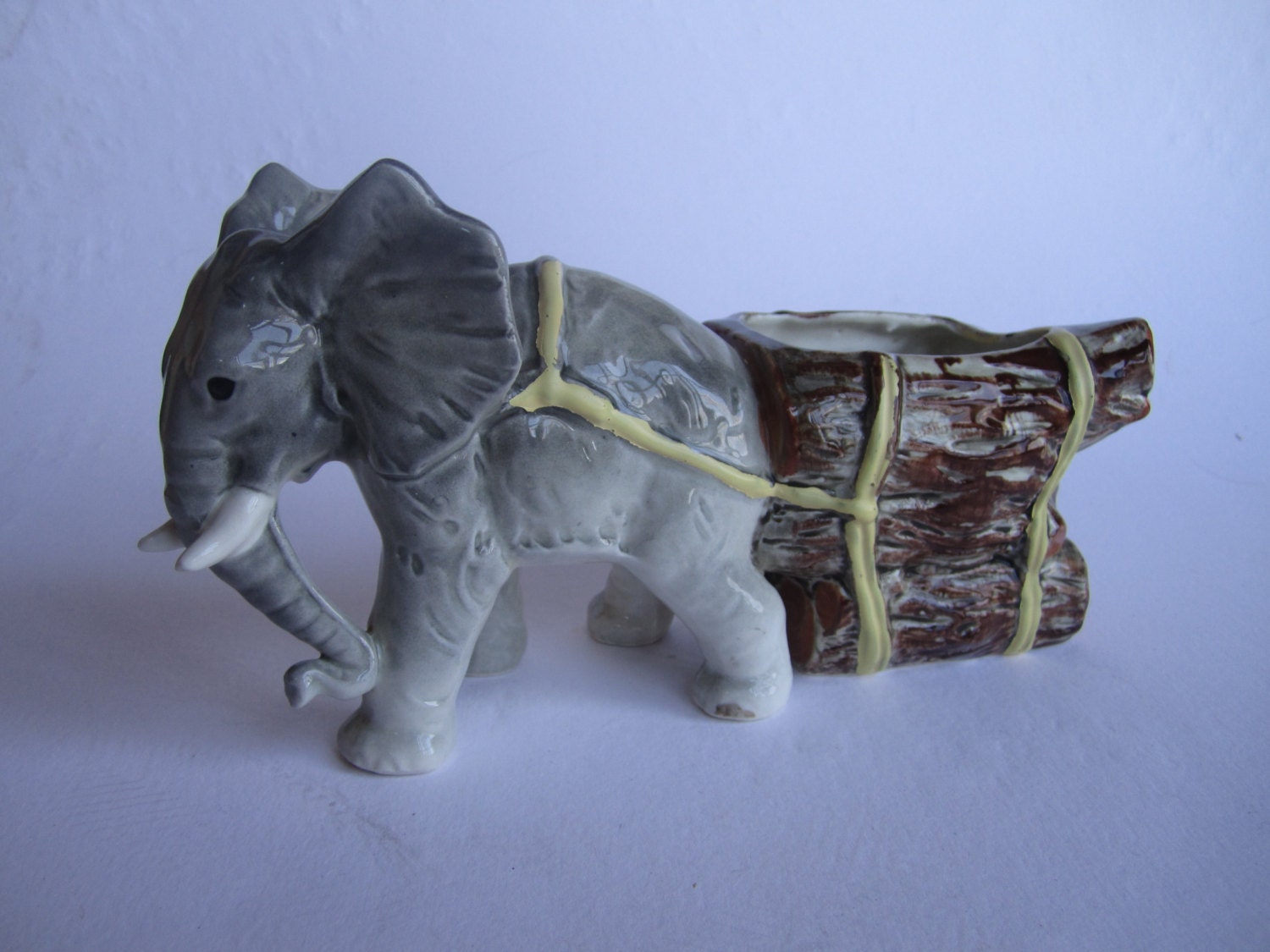 1950s ceramic elephant planter/vase