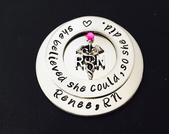Personalized Pin for RN LPN or Caduceus /bsn /Nurses / Nursing Student / Nursing Pinning Ceremony / RN pin / Lpn Pin / Nursing Graduate #88
