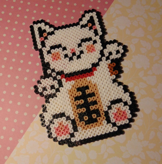 Hama/Perler/Fuse Bead Kawaii Japanese Style White Lucky Cat