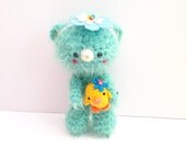 Amigurumi Bear Amigurumi Chick Crochet Bear Crochet Chick Mint Green Bear Crochet Doll Plush Stuffed Toy Bear Kawaii Bear Gift Ideas