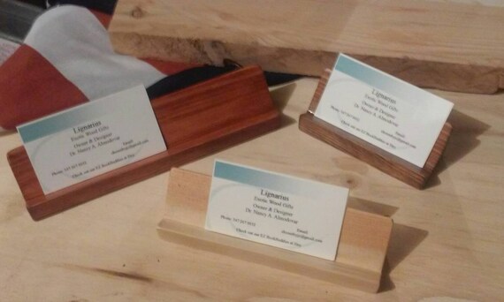 Solid Wood Desktop Business Card Holder By LignariusGiftShop