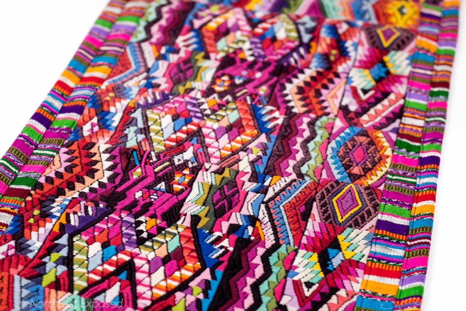 Guatemalan table runner aztec handmade woven textile moroccan