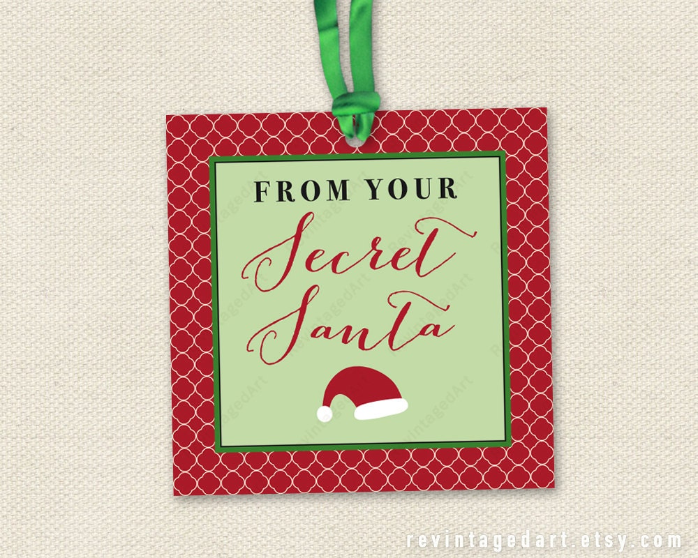 Secret Santa Tags Printable Christmas Gift Tags for Work