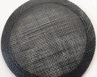 Round Fascinator Base // Sinamay Disc // Small Hat Trimming // Millinery Supplies - Black