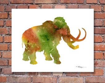 Mammoth - Art Print - Abstract Watercolor Painting - Wall Decor