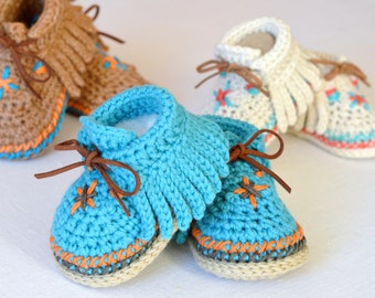 Baby Shoes CROCHET PATTERN Baby Moccasins 3 Sizes Photo Tutorial Digital File Instant Download