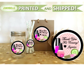 Spa Party Favor Stickers, Spa Party Goody Bag Stickers, Spa Party Favor Box Stickers, Spa Party Decorations, Girls Night in party LemonBells