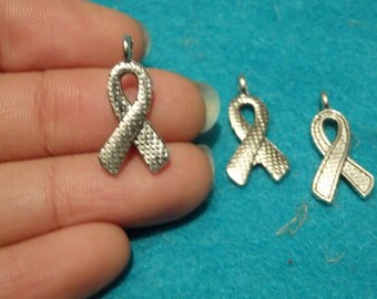25 hope ribbon charm pendant tibetan silver antique silver wholesale